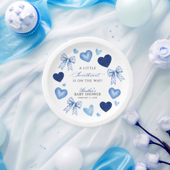 Little Sweetheart Valentines Day Baby Shower Paper Plates (Creator Uploaded)