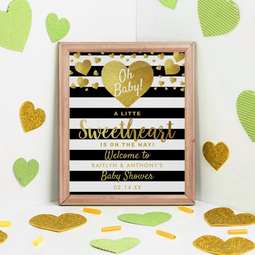 Little Sweetheart Valentines Day Baby Shower Poster