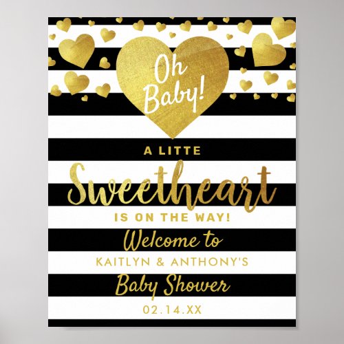 Little Sweetheart Valentine's Day Baby Shower Poster