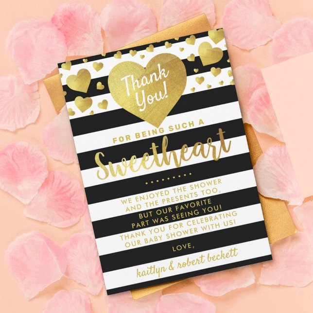 Little Sweetheart Valentine's Day Baby Shower Thank You Card (Creator Uploaded)