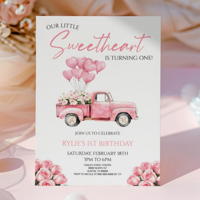 Little Sweetheart Valentine's Day Birthday Party Invitation (Creator Uploaded)