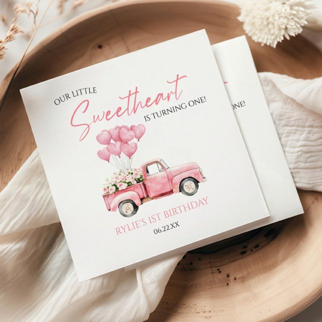 Little Sweetheart Valentine's Day Birthday Party Napkins (Creator Uploaded)