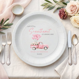Little Sweetheart Valentine's Day Birthday Party Paper Plates