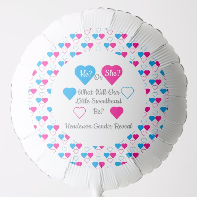 Little Sweetheart Valentine's Day Gender Reveal Balloon (Front)