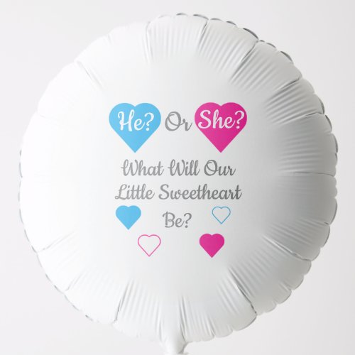 Little Sweetheart Valentines Day Gender Reveal Balloon
