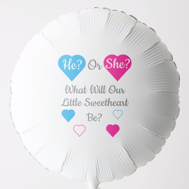 Little Sweetheart Valentine's Day Gender Reveal Balloon (Front)