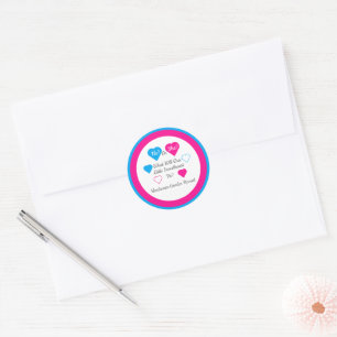 Little Sweetheart Valentine's Day Gender Reveal Classic Round Sticker