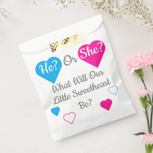 Little Sweetheart Valentines Day Gender Reveal Favor Bag