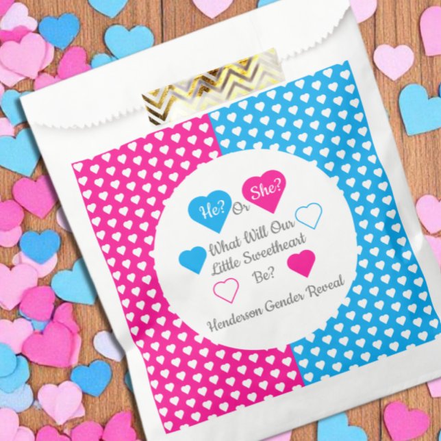 Little Sweetheart Valentine's Day Gender Reveal Favor Bag (Creator Uploaded)