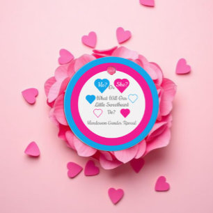 Little Sweetheart Valentine's Day Gender Reveal Favor Tags