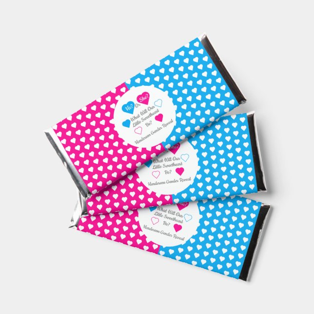 Little Sweetheart Valentine's Day Gender Reveal Hershey Bar Favors (Front)