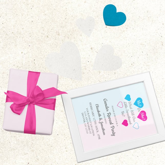 Little Sweetheart Valentine's Day Gender Reveal Invitation (Creator Uploaded)