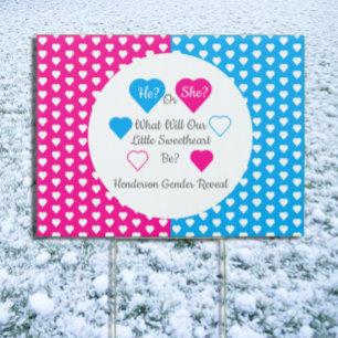 Little Sweetheart Valentine's Day Gender Reveal Sign
