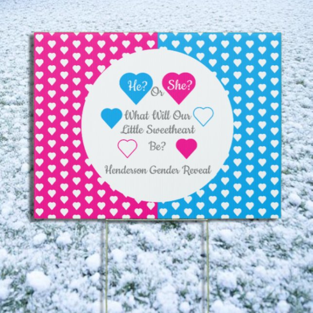 Little Sweetheart Valentine's Day Gender Reveal Sign (Creator Uploaded)