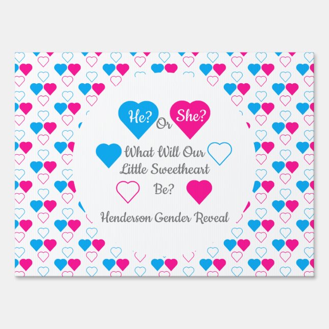 Little Sweetheart Valentine's Day Gender Reveal Sign (Front)