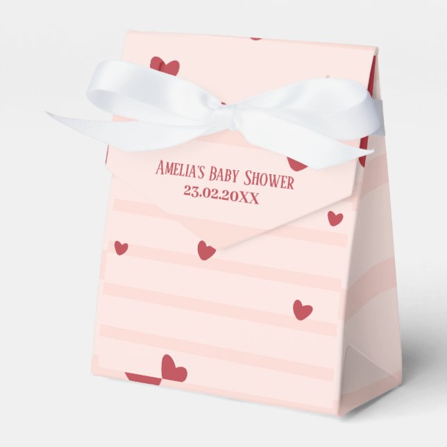 Little sweetheart valentines day girl baby shower favor boxes (Front Side)