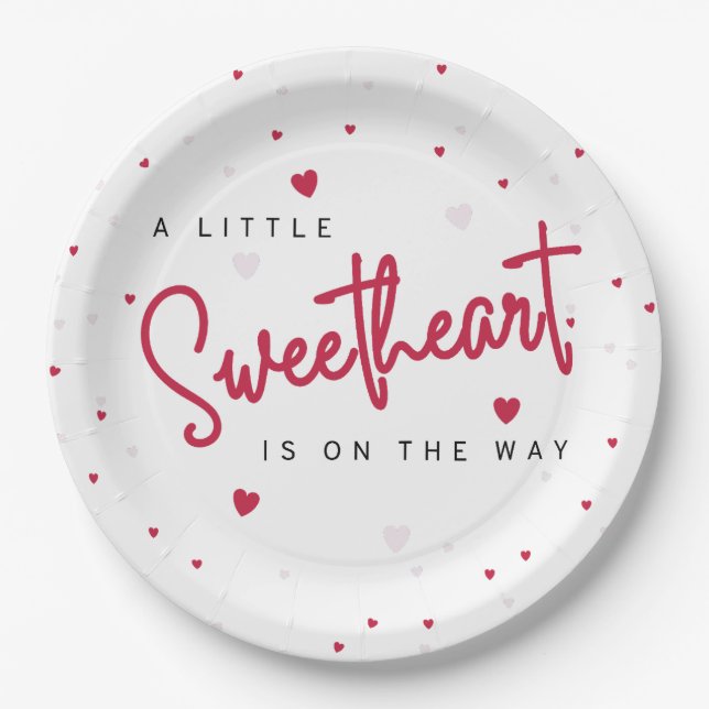 Little Sweetheart - Valentine's Day Paper Plates (Front)