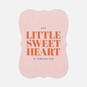 Little Sweetheart Valentine's Girl First Birthday Invitation