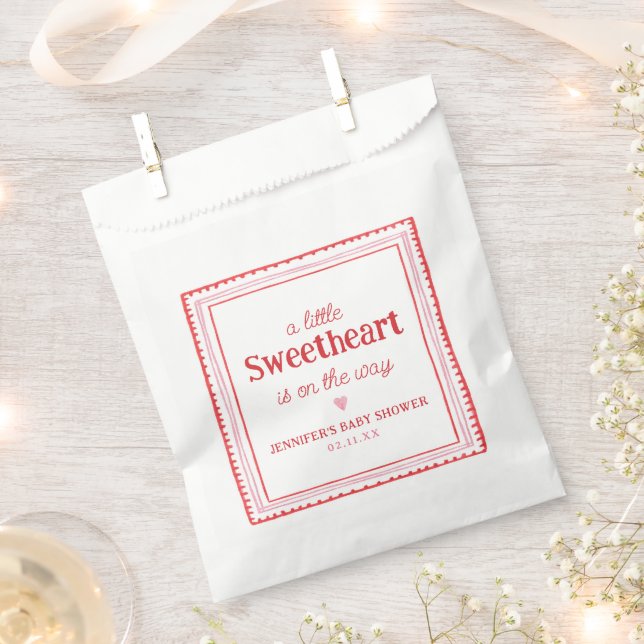 Little Sweetheart Valentine's Shower Favor Bag (Clipped)