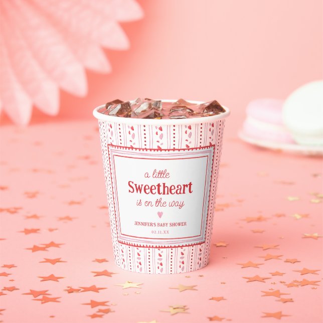 Little Sweetheart Valentine's Shower Favors Paper Cups (Insitu)