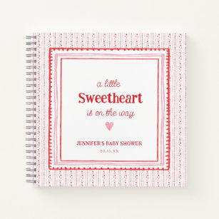 Little Sweetheart Valentine's Shower Guestbook Notebook