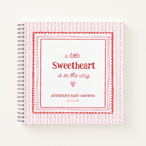 Little Sweetheart Valentines Shower Guestbook Notebook