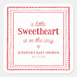 Little Sweetheart Valentine's Shower Square Sticker