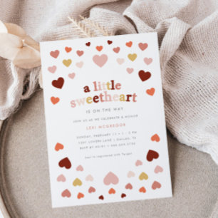 Little Sweetheart Valentines Vintage Baby Shower Invitation