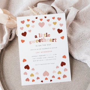 Little Sweetheart Valentines Vintage Baby Shower Invitation
