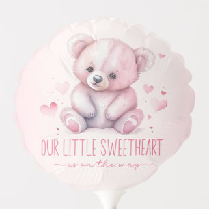 Little Sweetheart Watercolor Bear Baby Shower Balloon