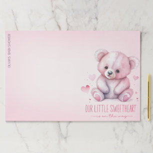 Little sweetheart watercolor bear Baby Shower Paper Pad