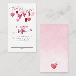 Little Sweethearts Pink Diaper Raffle Enclosure Card