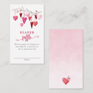 Little Sweethearts Pink Diaper Raffle Enclosure Card