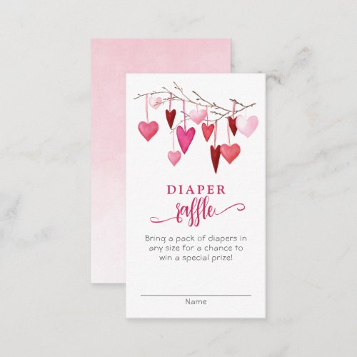 Little Sweethearts Pink Diaper Raffle Enclosure Card