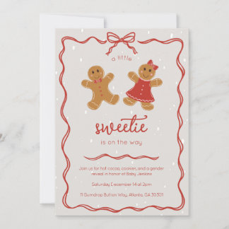 Little Sweetie Christmas Gender Reveal Invitation