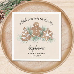 Little Sweetie Christmas Gingerbread Baby Shower Napkins