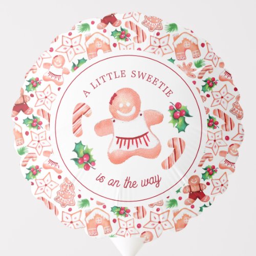 Little Sweetie Gingerbread Christmas Baby Shower  Balloon