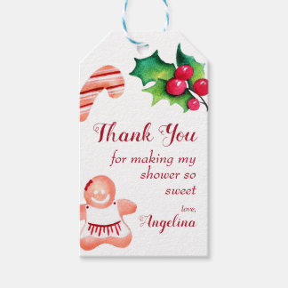 Little Sweetie Gingerbread Christmas Baby Shower Gift Tags