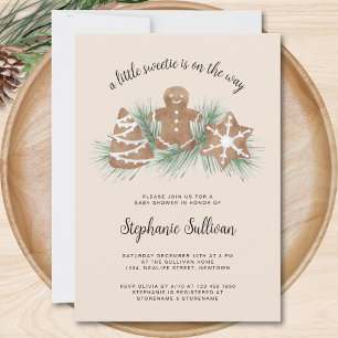 Little Sweetie Gingerbread Christmas Baby Shower  Invitation