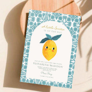 Little Sweetie is in the way Lemon Baby Shower Invitation