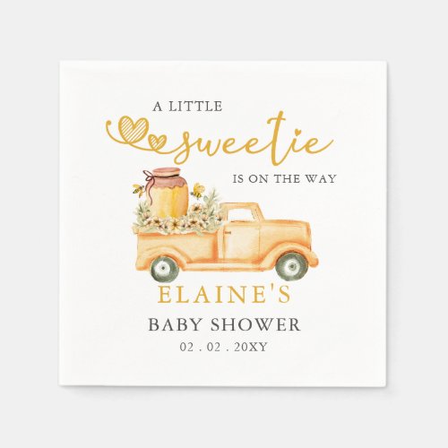 Little Sweetie Is On The Way Honeybee Baby Shower  Napkins