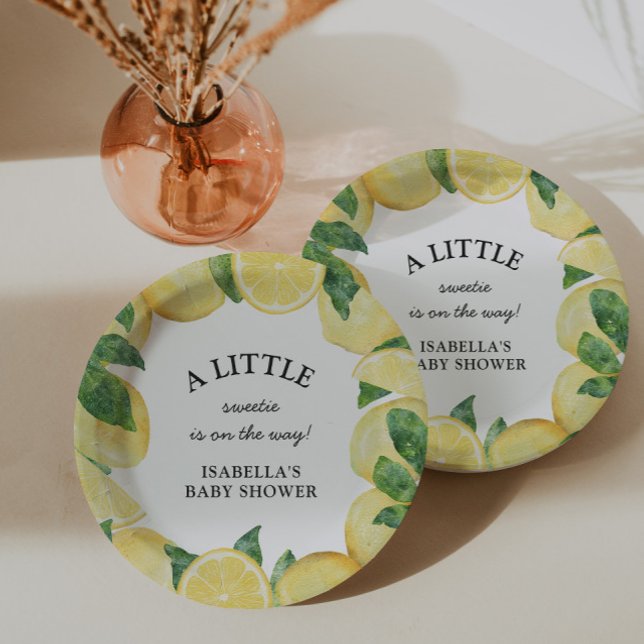 Little Sweetie Lemon Baby Shower  Paper Plates (Creator Uploaded)