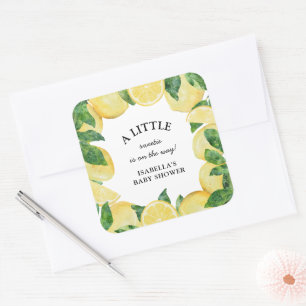 Little Sweetie Lemon Baby Shower Square Sticker