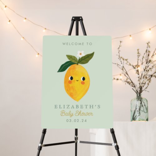 Little Sweetie Lemon Baby Shower Welcome Sign