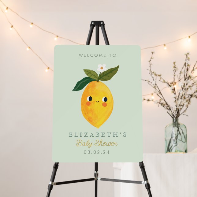 Little Sweetie Lemon Baby Shower Welcome Sign (In Situ (Stand))