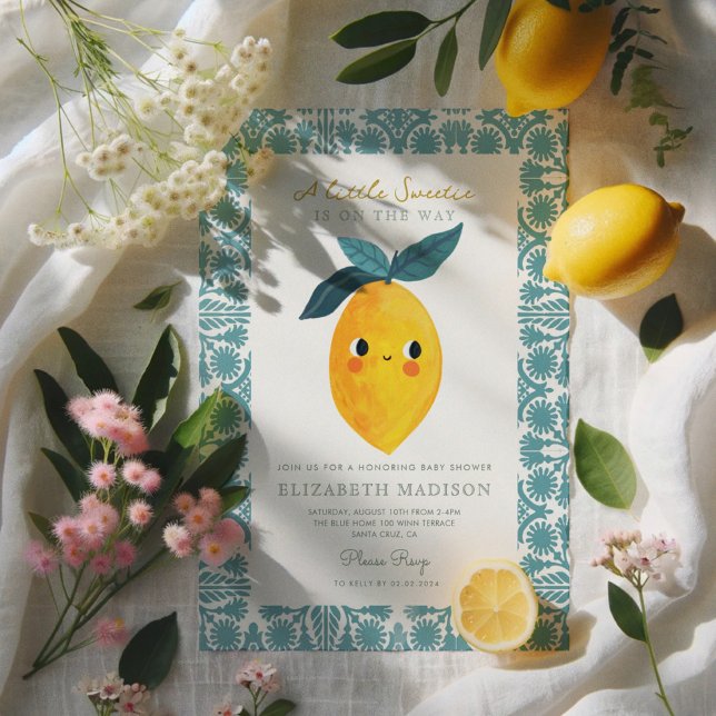 Little Sweetie Lemon Citrus  Baby Shower Invitation (Creator Uploaded)