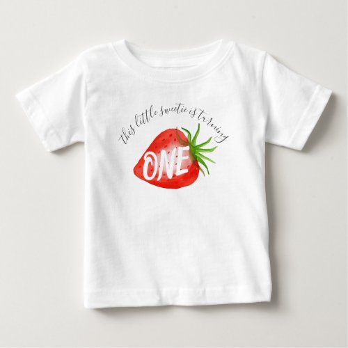 Little Sweetie Strawberry 1st Birthday Baby T_Shirt