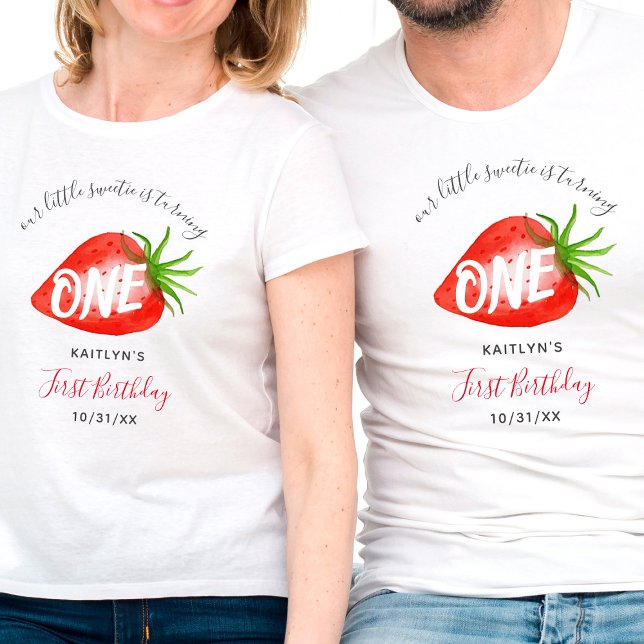 Little Sweetie Strawberry 1st Birthday Parents  T-Shirt (Creator Uploaded)