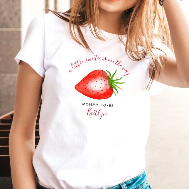 Little Sweetie Strawberry Baby Shower Mommy-to-be T-Shirt (Creator Uploaded)