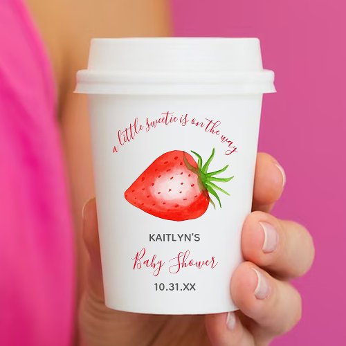 Little Sweetie Strawberry Baby Shower Paper Cups